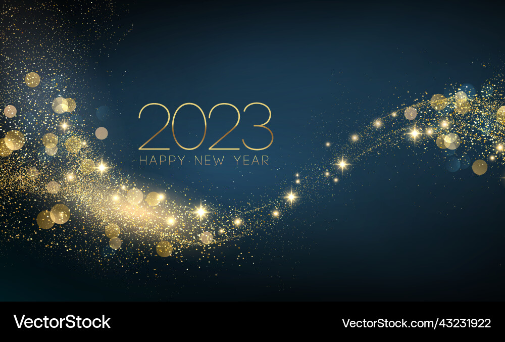 Shiny Gold New Year Abstract Wave Vector Image