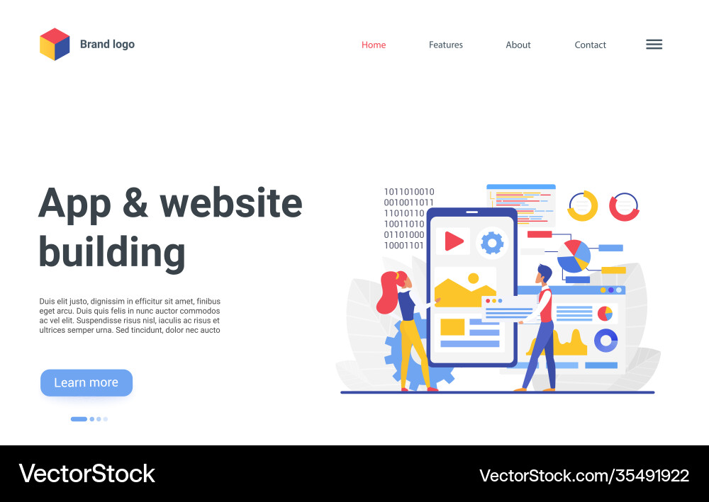 Software website development internet mobile app vector image