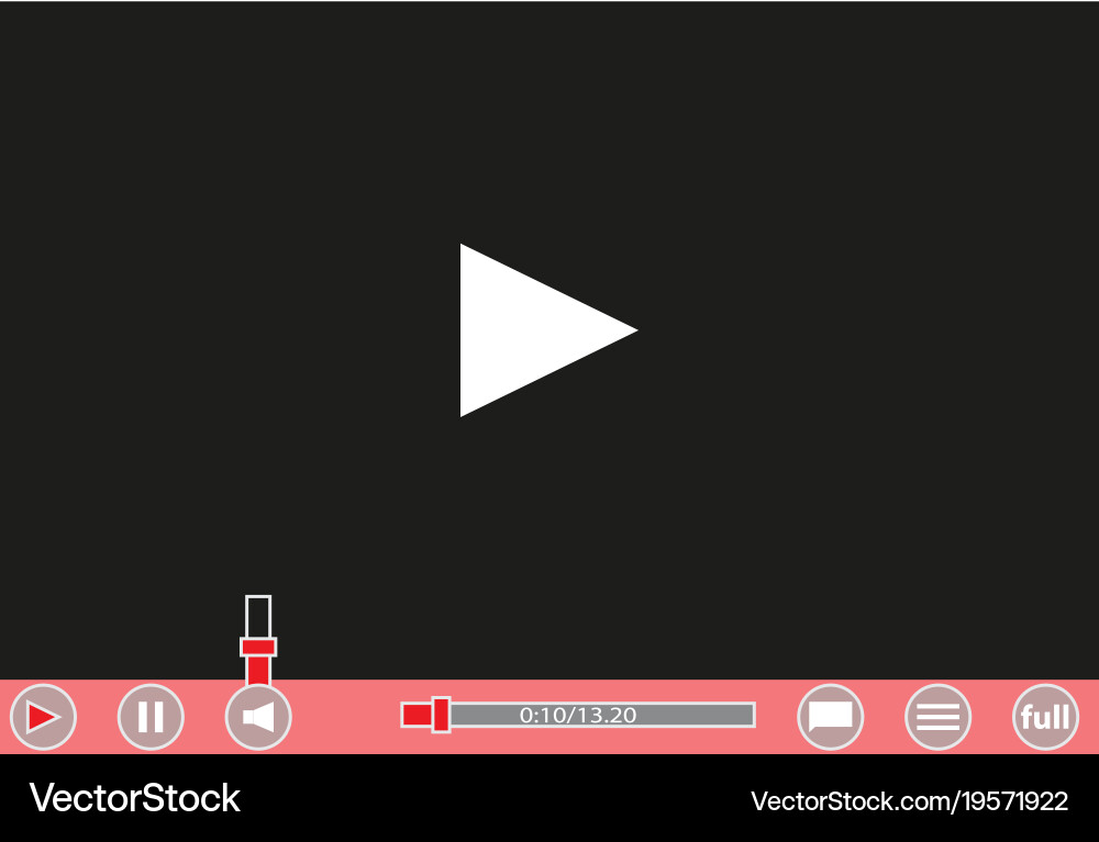 Video player template for web and mobile apps vector image