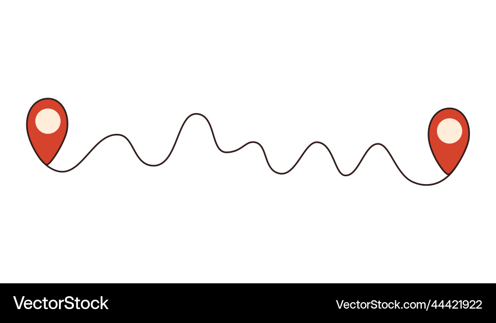 Way between two points location pointers gps vector image
