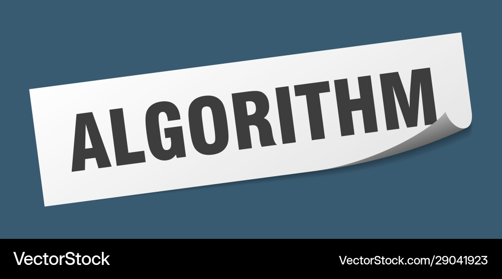 Algorithm sticker square sign vector image