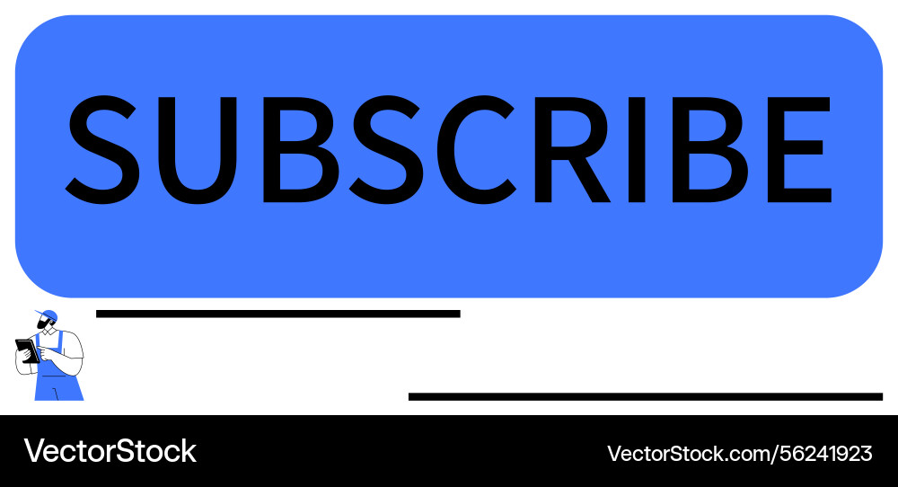 Bold subscribe button with minimalist design Bold subscribe button with minimalist design vector image