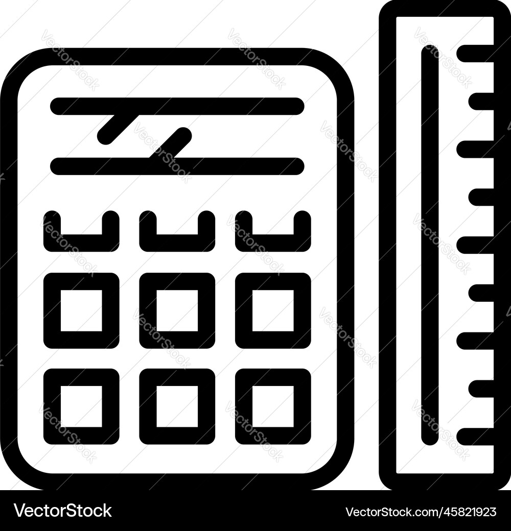 Calculator icon outline plotter print Calculator icon outline plotter print vector image