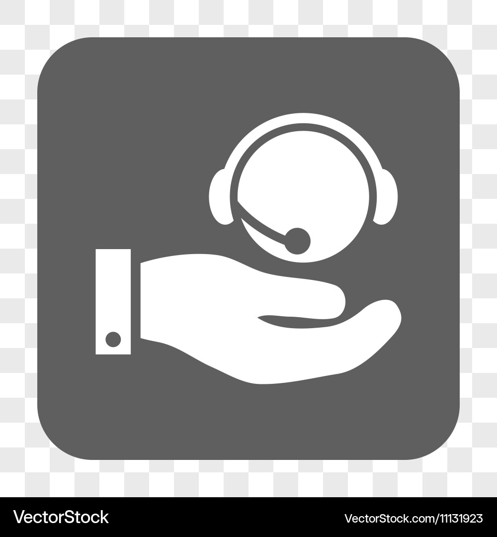 Call center service rounded square button Vector Image