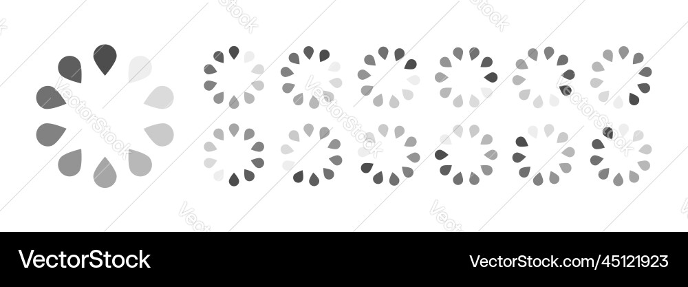 Circular loading buffering icons Circular loading buffering icons vector image