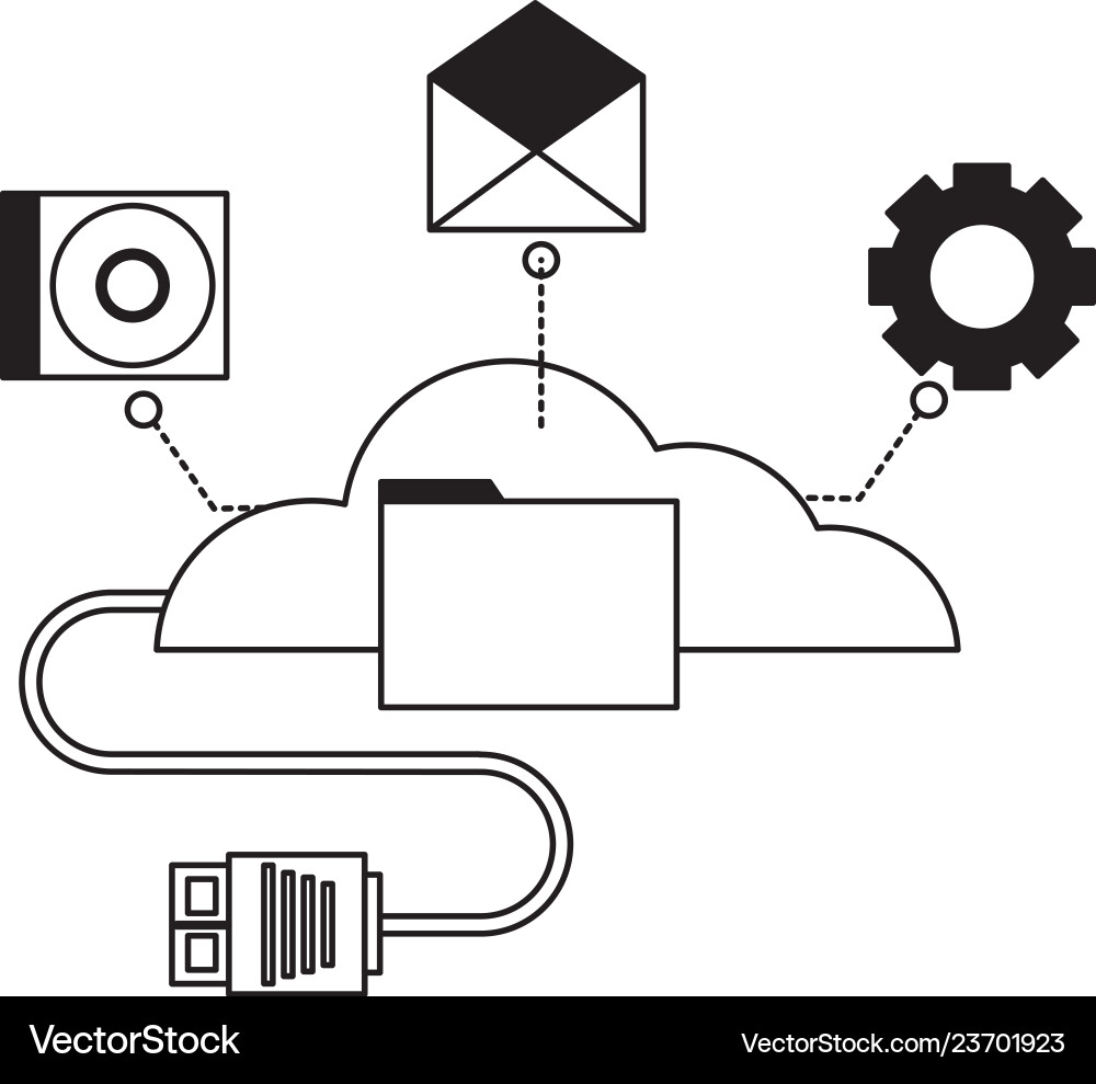 Cloud computing connector cable file Cloud computing connector cable file vector image