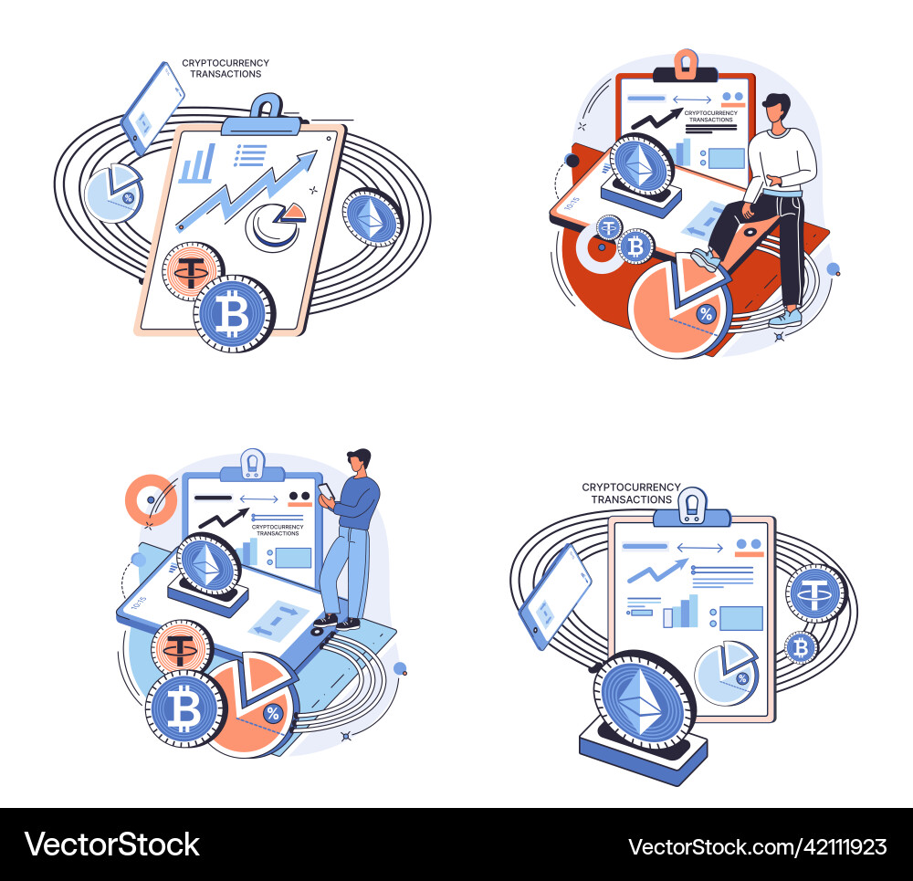 Cryptocurrency exchange platform and blockchain Cryptocurrency exchange platform and blockchain Vector Image