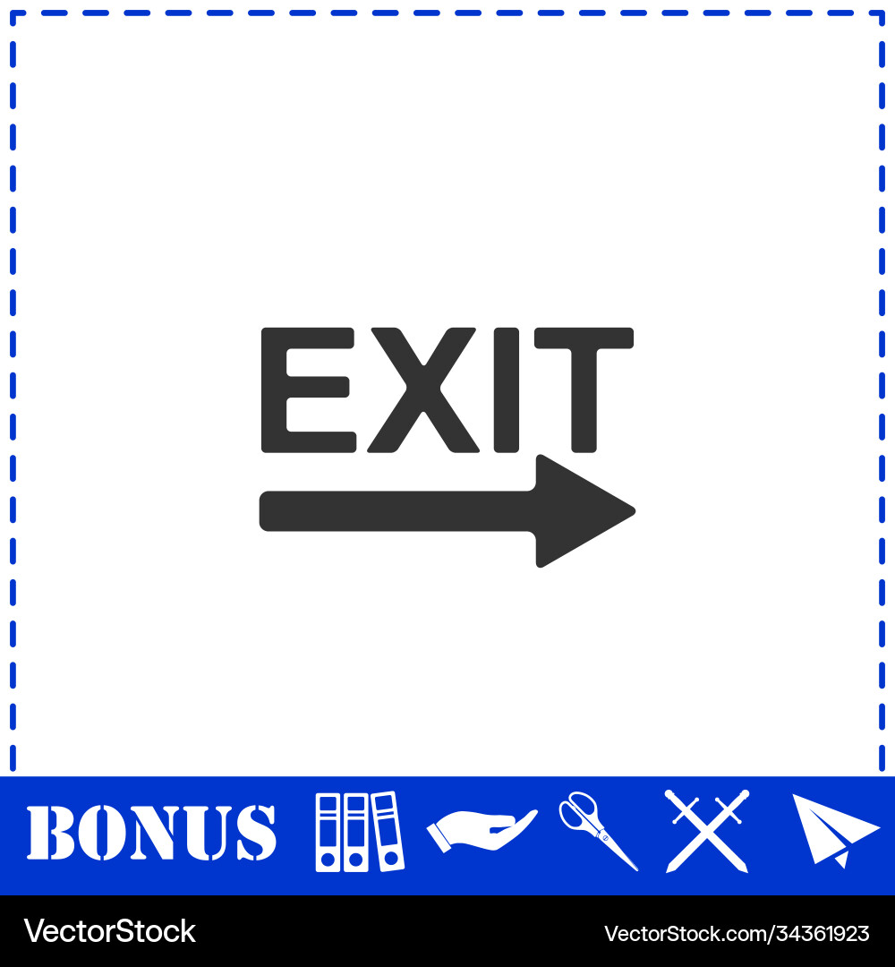 Exit icon flat Exit icon flat vector image