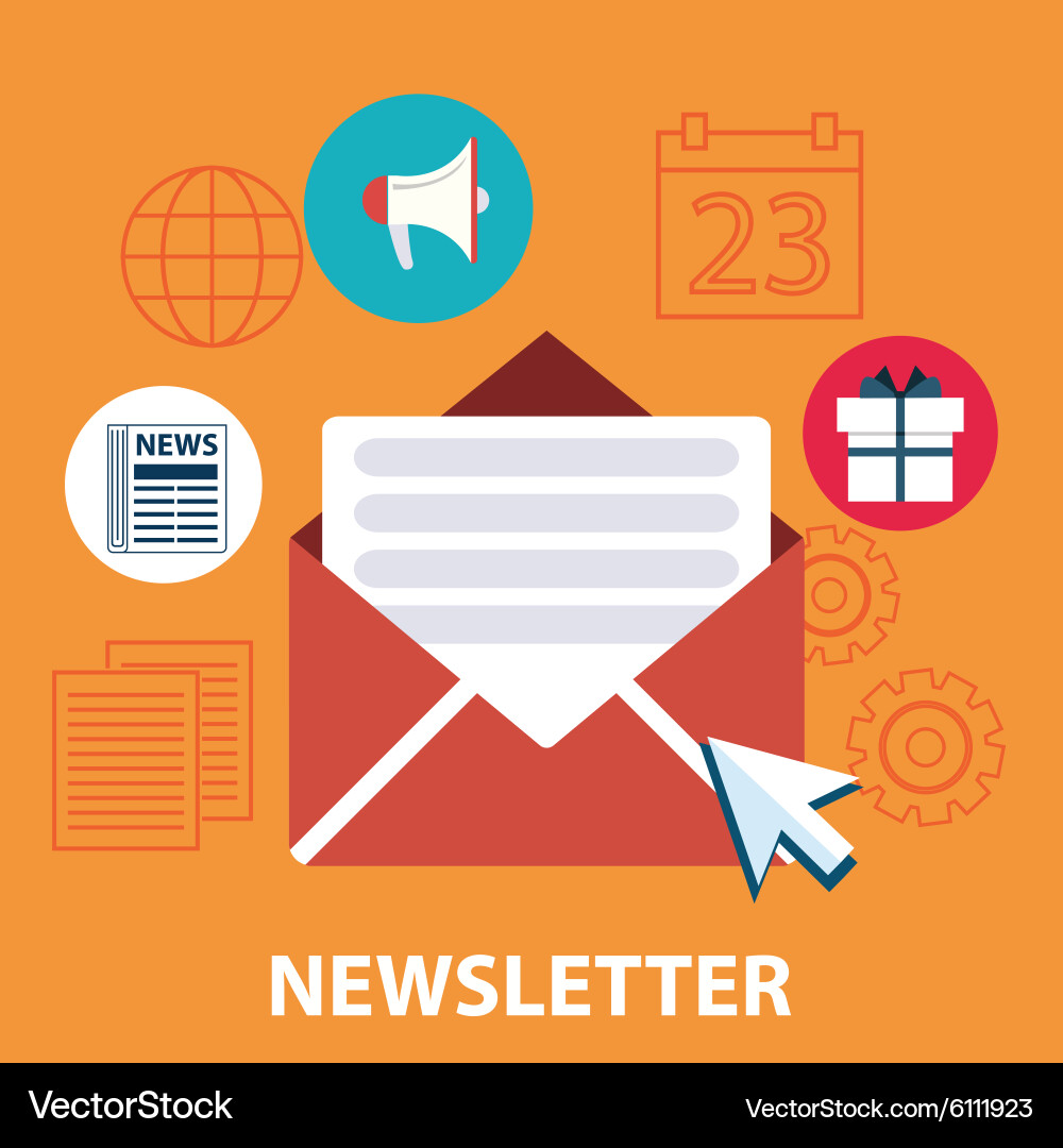 Flat design concept of regularly distributed news Vector Image