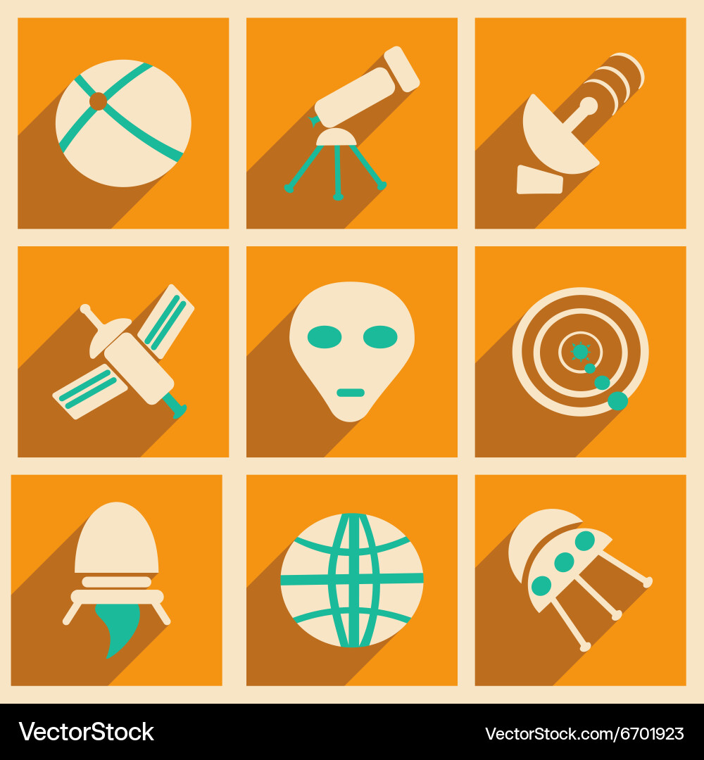 Flat with shadow concept and mobile application Vector Image