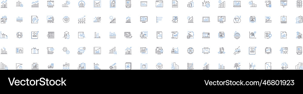 Numbers figures line icons collection zero one vector image