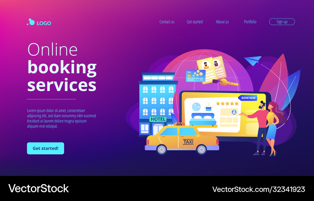 Online booking services concept landing page Online booking services concept landing page vector image