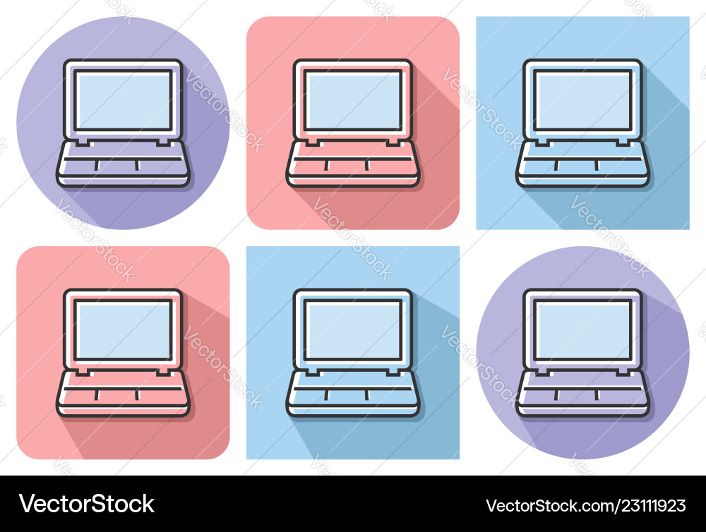 Outlined icon of lcd monitor with parallel vector image