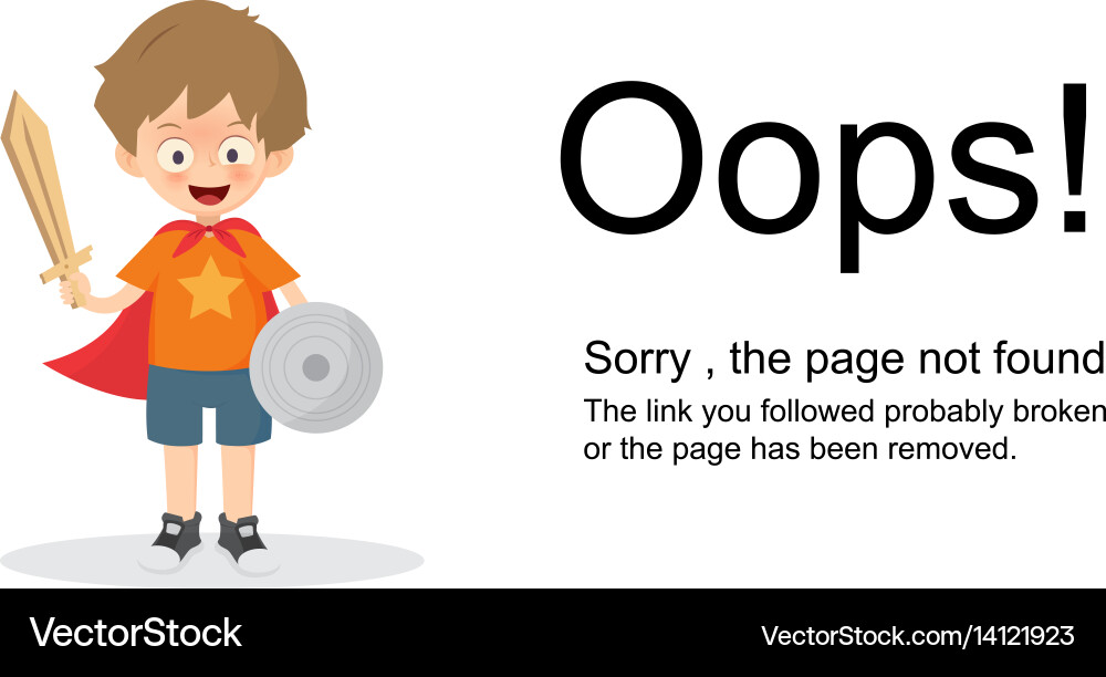 Page not found error 404 template vector image