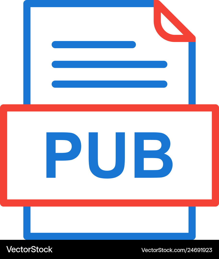 Pub file document icon Vector Image