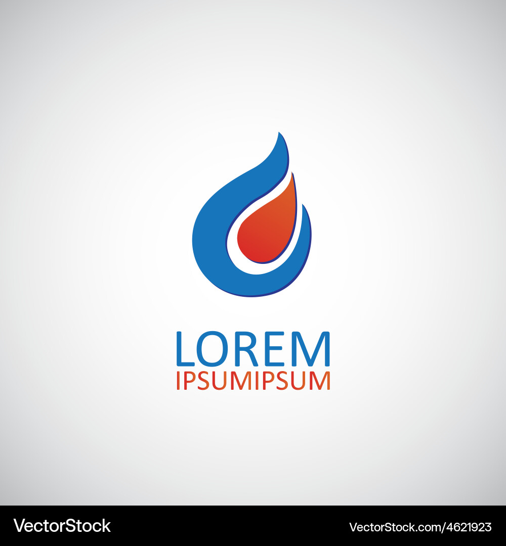 Rote und blaue Flamme Icon Vektorbild