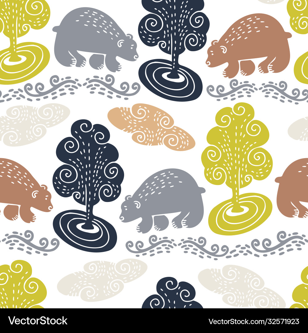 Seamless pattern design abstract nordic vector image