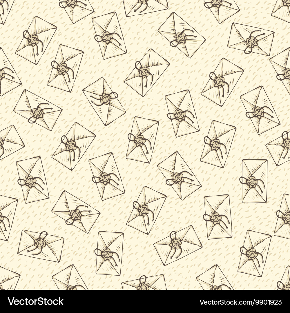 Seamless pattern with envelopes Vector Image