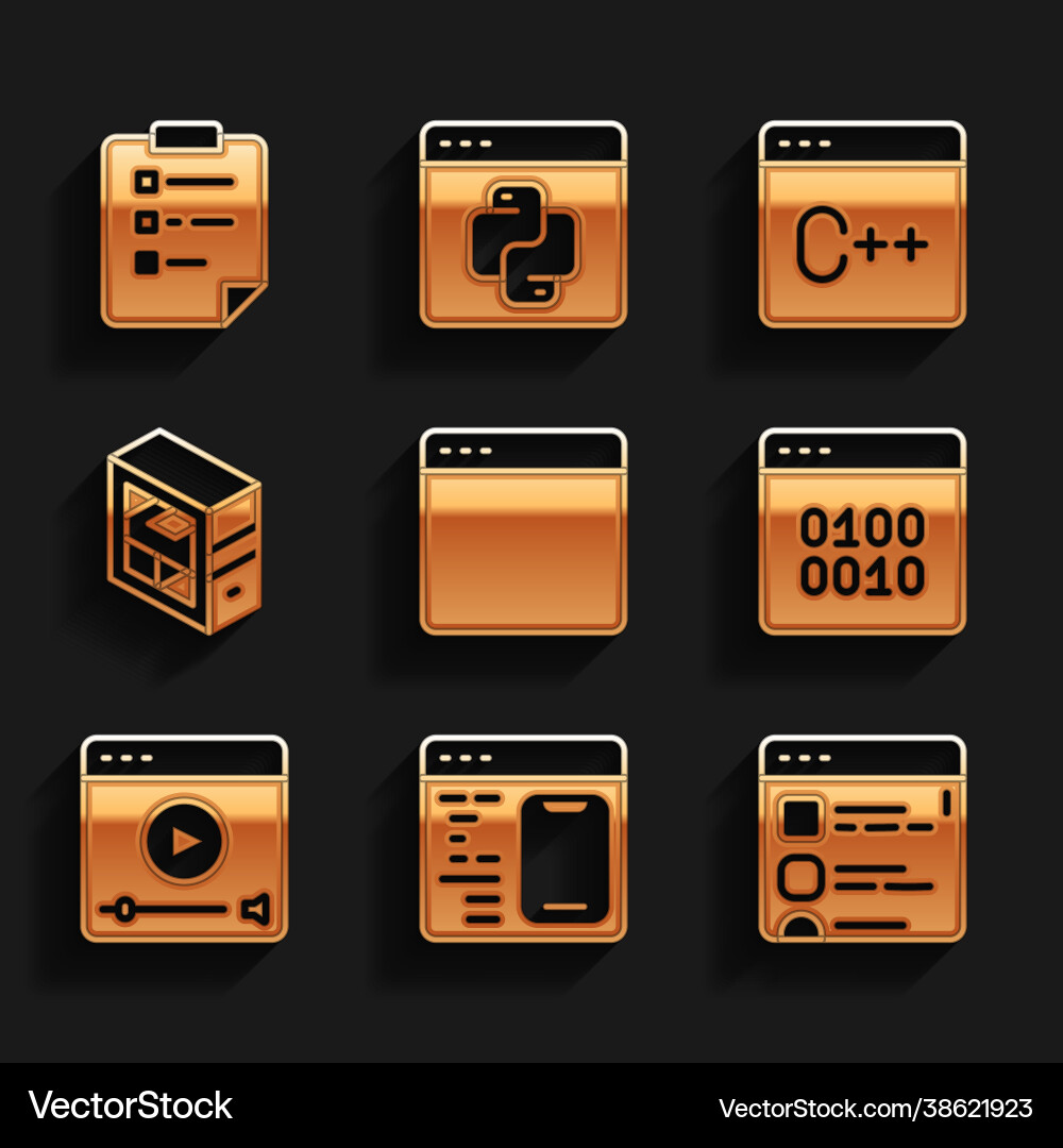 Set browser window software files binary code Set browser window software files binary code vector image