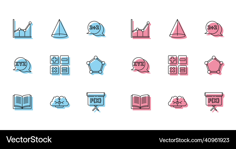 Set line equation solution graph schedule chart vector image