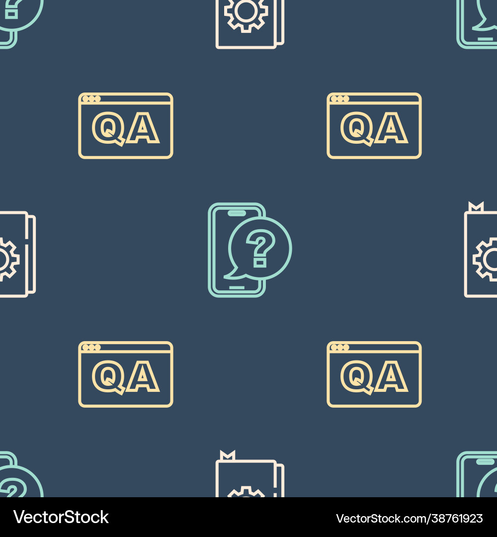 Set line user manual question and answer Set line user manual question and answer vector image