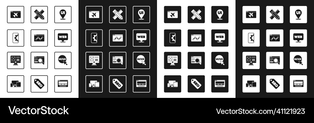 Set ui or ux design website statistic Set ui or ux design website statistic Vector Image