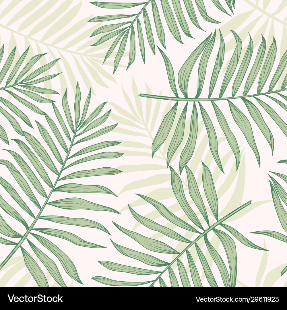 Tropical seamless pattern with palm leaves modern Tropical seamless pattern with palm leaves modern vector image
