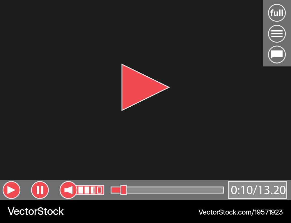 Video player template for web and mobile apps vector image