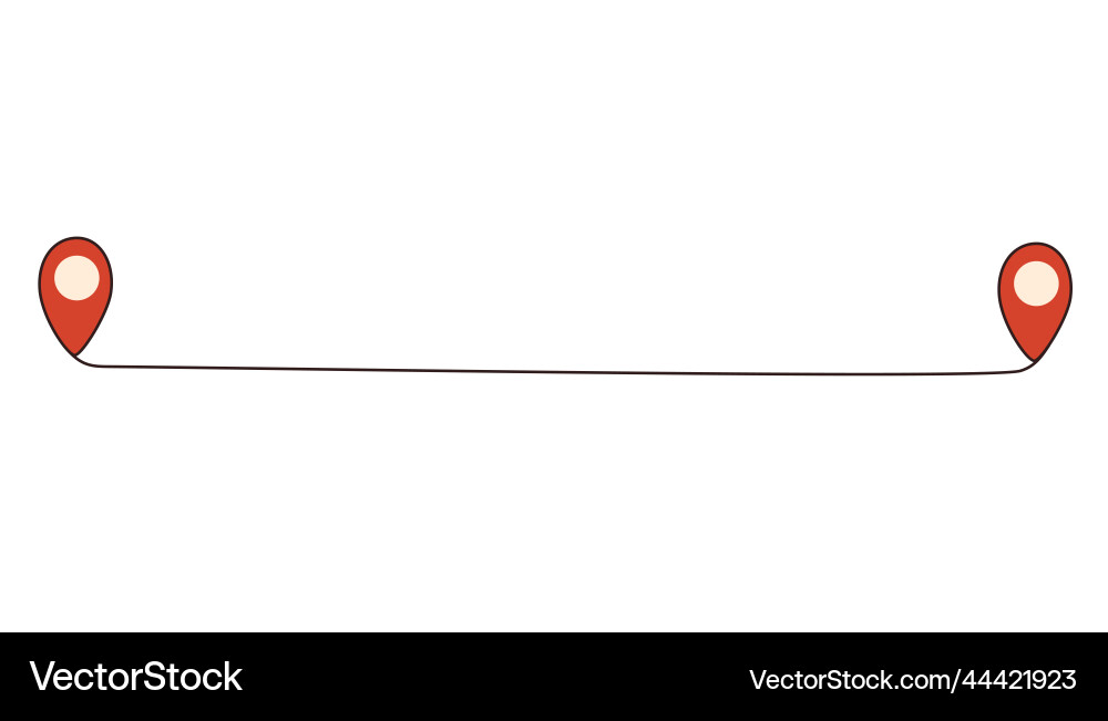Way between two points location pointers gps Way between two points location pointers gps vector image