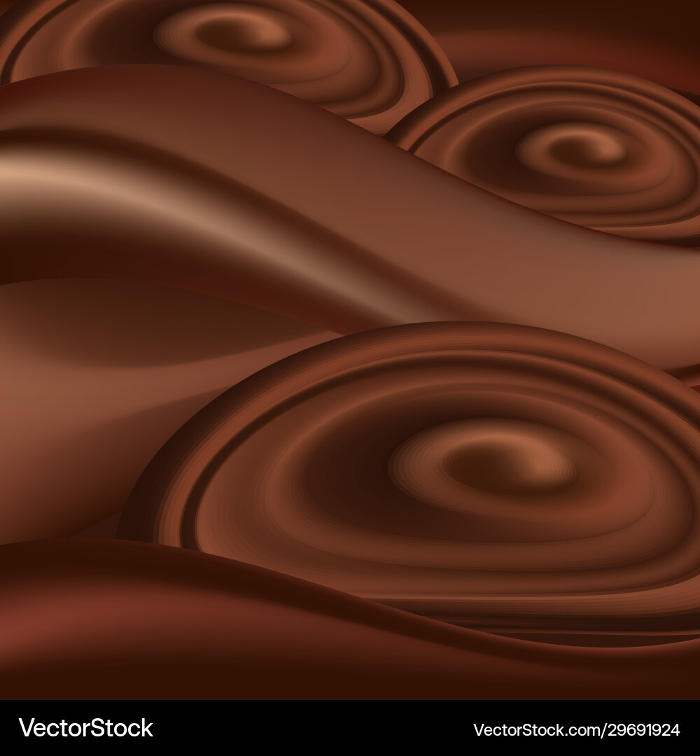 Abstract background with chocolate wave and swirl Vector Image