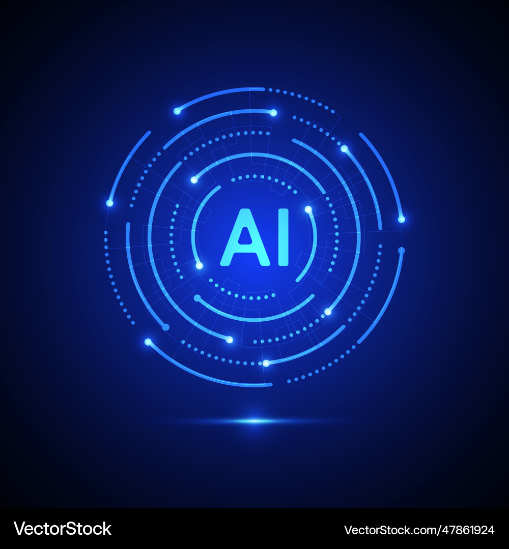 Artificial intelligence circuit line style Artificial intelligence circuit line style vector image
