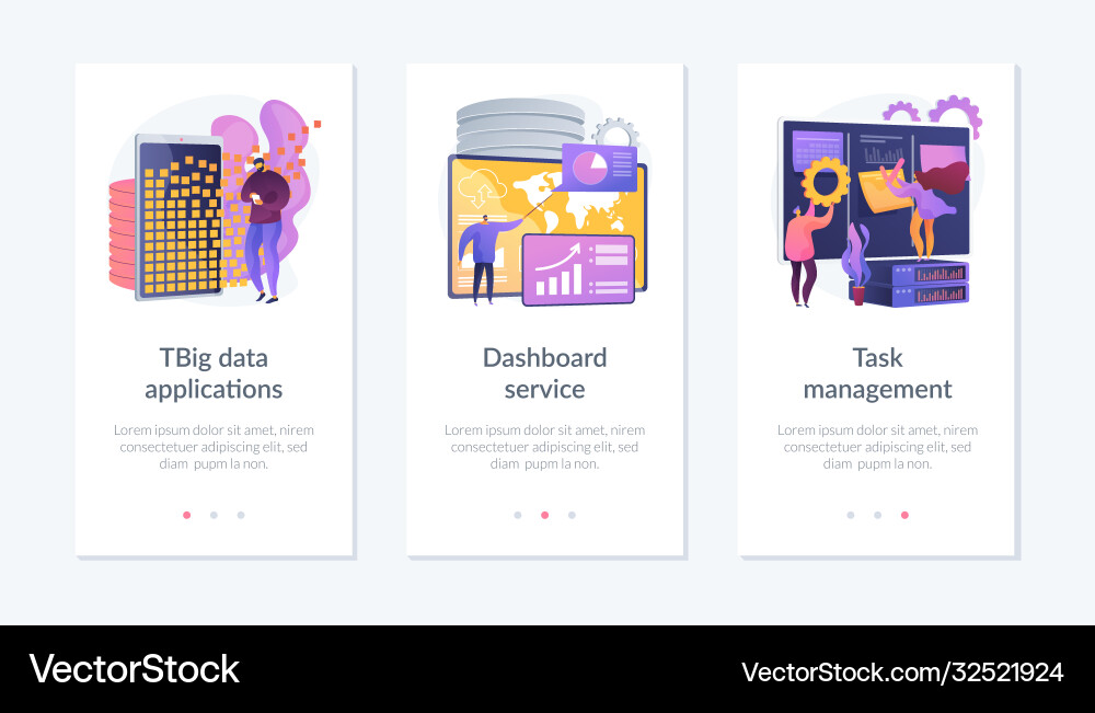 Big data analysis and tools app interface template Big data analysis and tools app interface template vector image