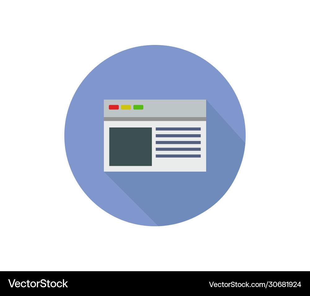 Browser icon in on white background vector image