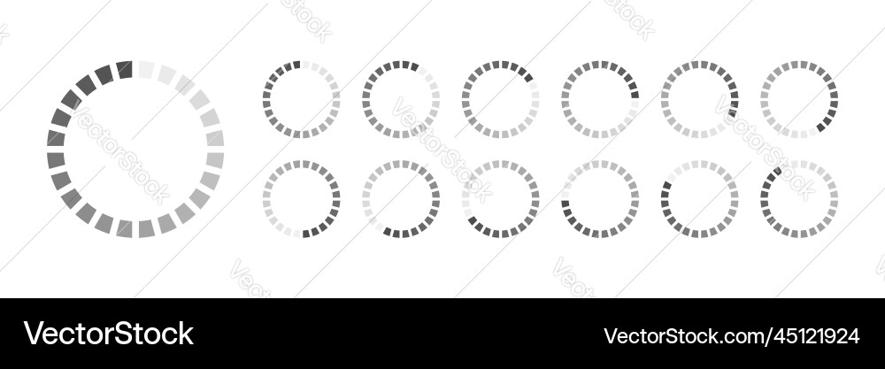 Circular loading buffering icons Circular loading buffering icons vector image