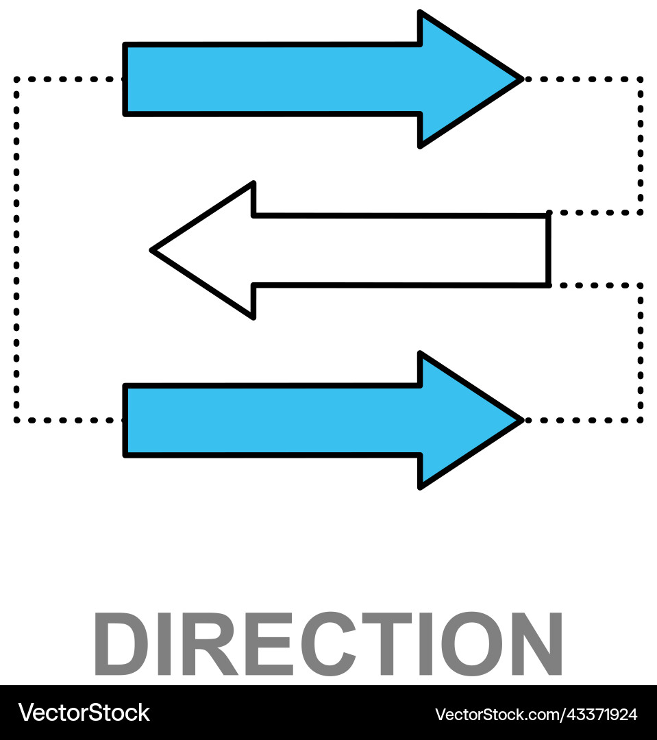 Direction arrow three left right arrows data Direction arrow three left right arrows data vector image