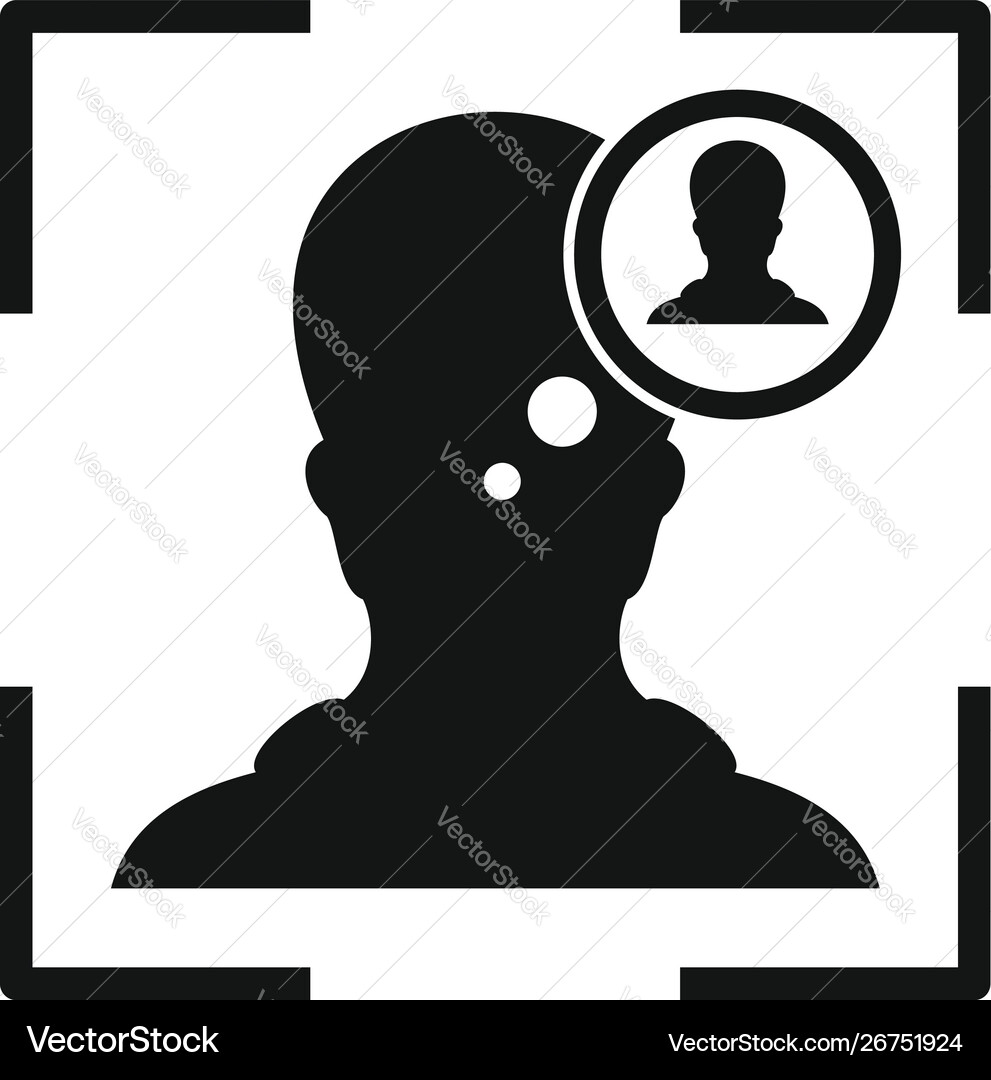 Man recognition face icon simple style Man recognition face icon simple style vector image