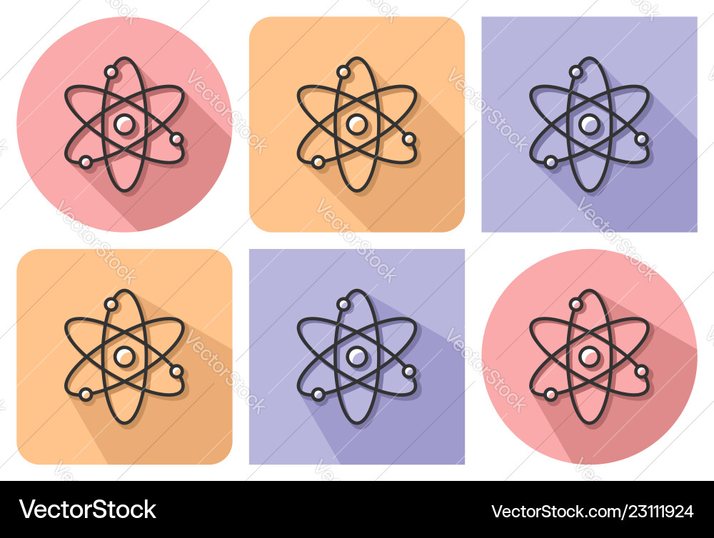 Outlined icon of atom model with parallel Outlined icon of atom model with parallel vector image