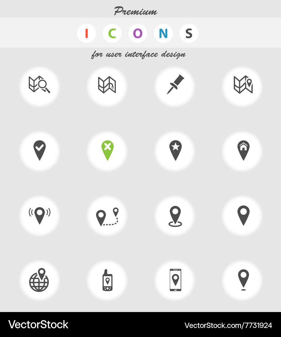 Pointer and maps simply icons Vector Image