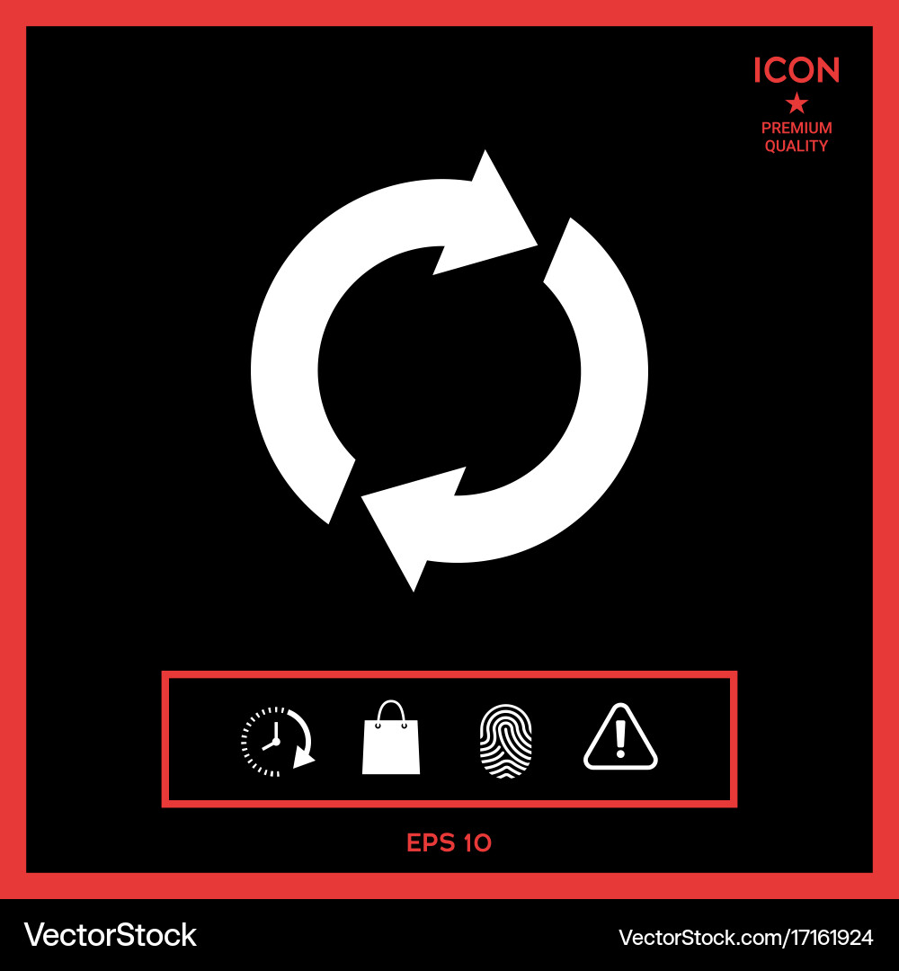 Reset button reload arrows vector image