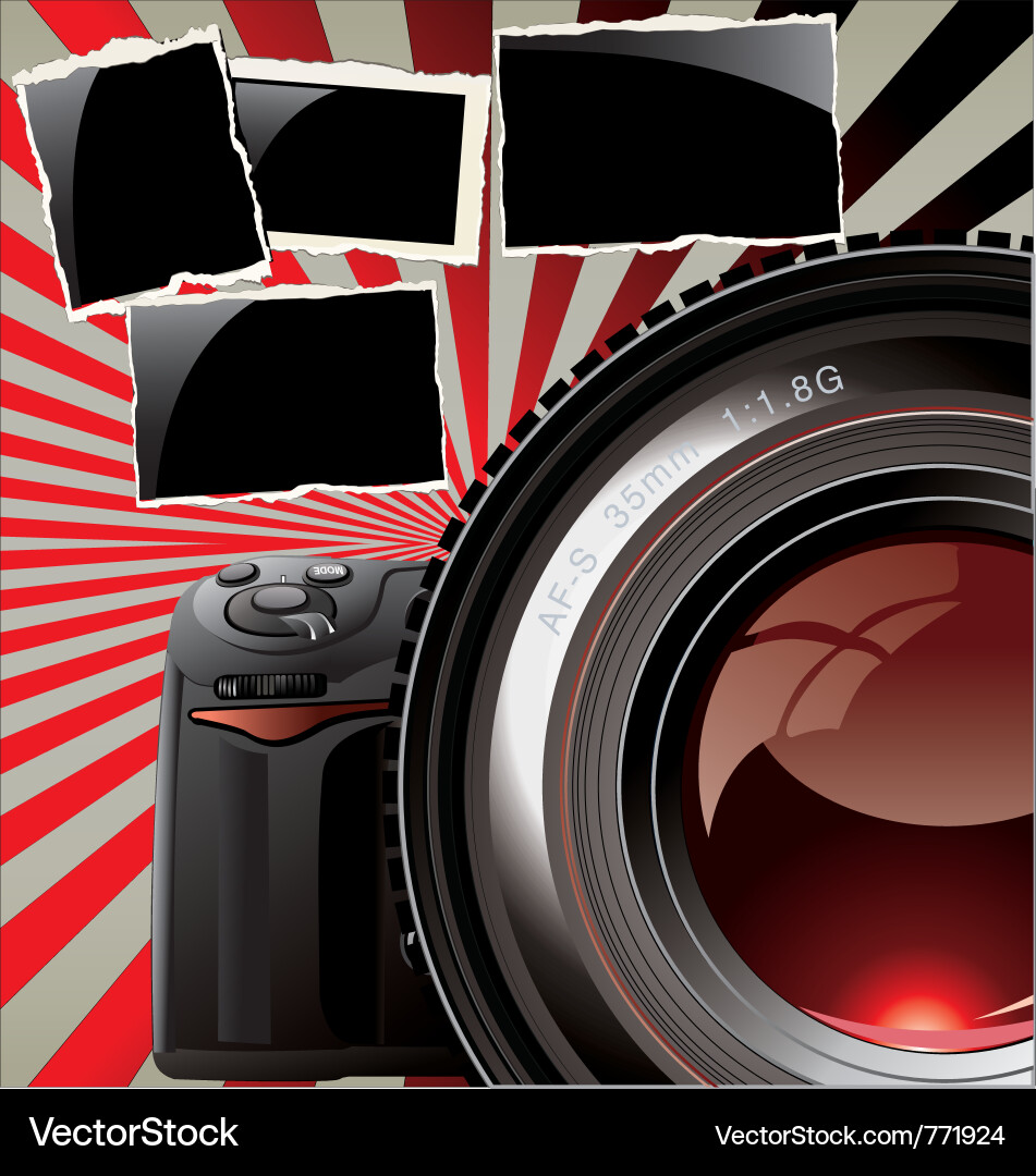 Retro Camera Background with Frames Vector Image