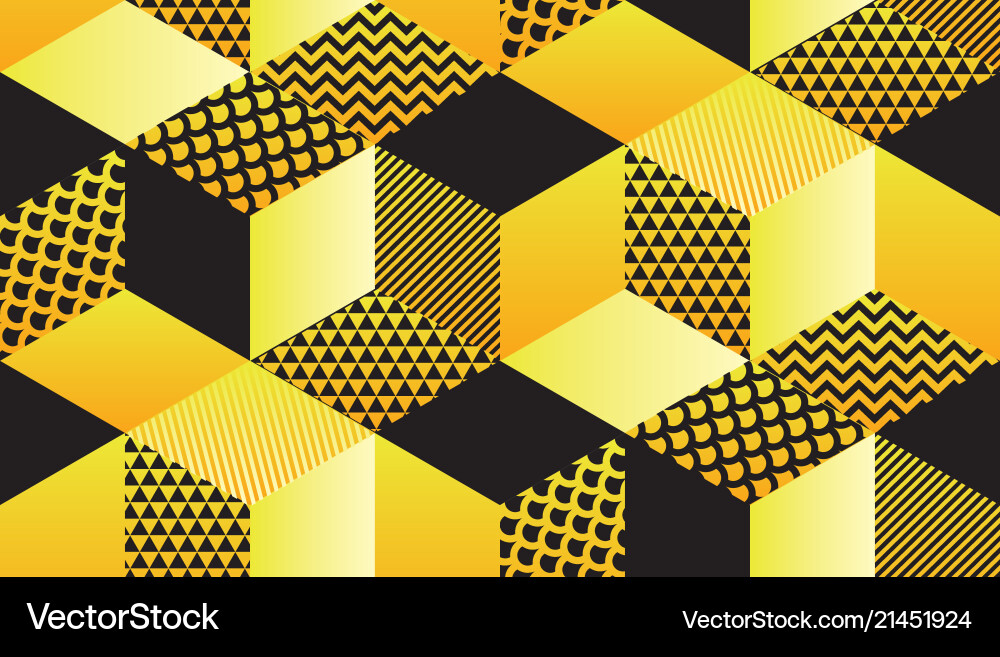 Retro Geometric Hexagon Pattern vector image