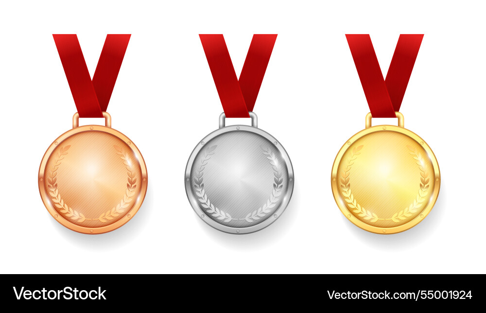 Ribbon necklace medallion for winner – Royalty-Free Vector | VectorStock