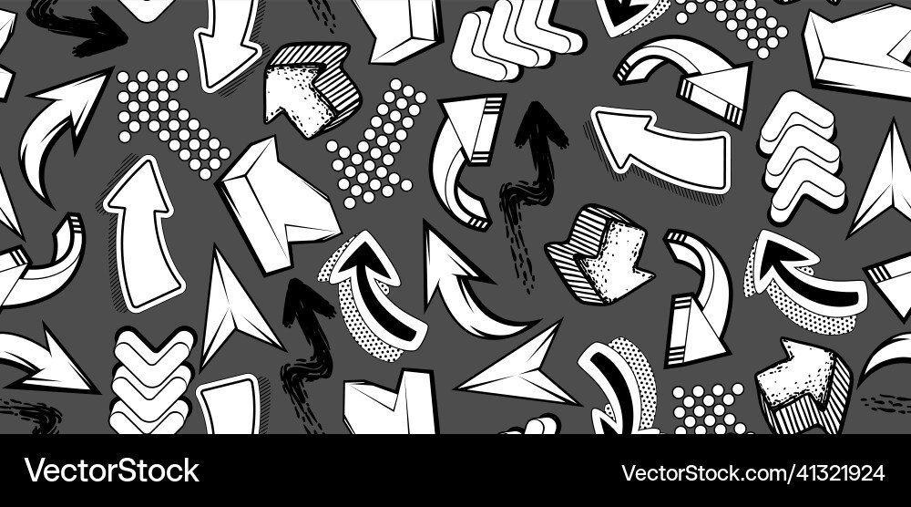 Seamless pattern with abstract graffiti arrows Seamless pattern with abstract graffiti arrows vector image