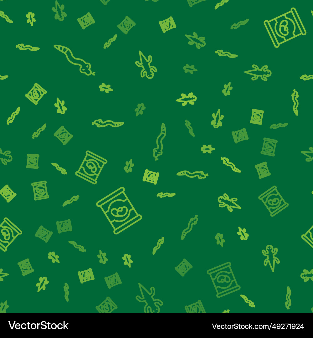 Set line snake beans in can and lizard Set line snake beans in can and lizard Vector Image