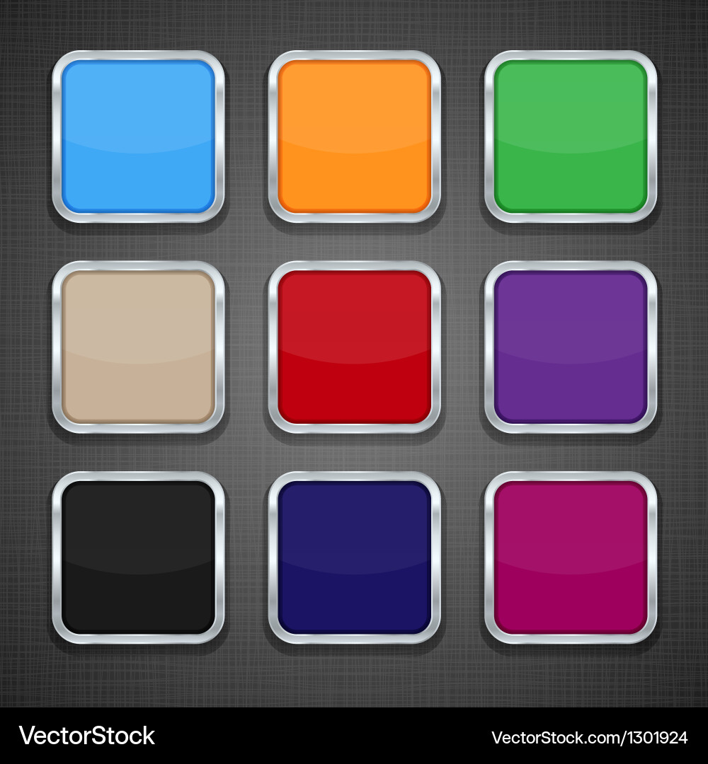 Set of colorful app icon templates buttons vector image