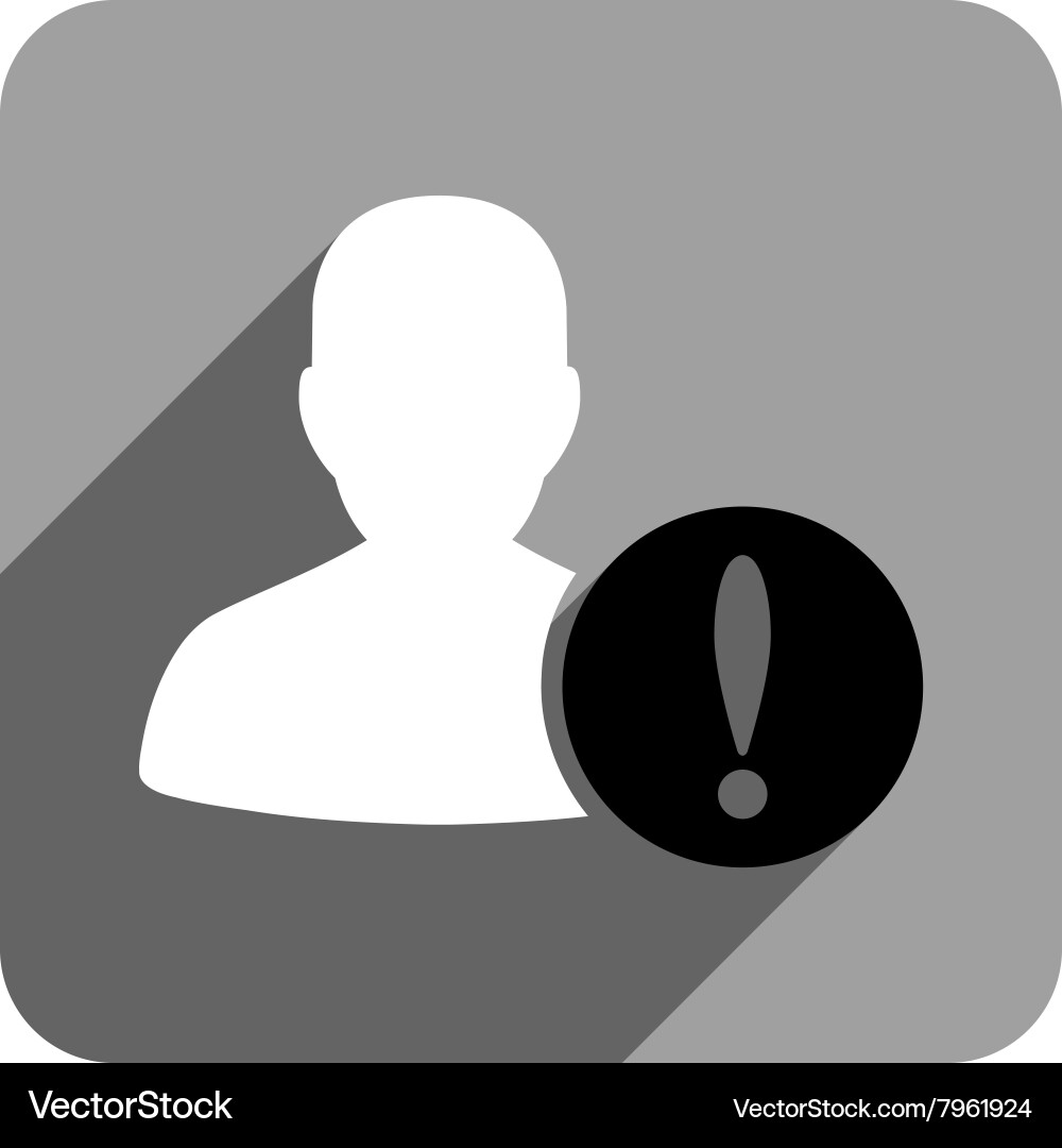 User problem flat square icon with long shadow vector image