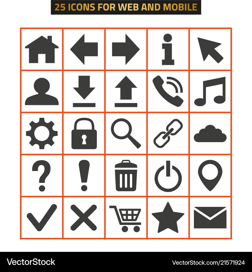 Web and mobile icons set on white background Web and mobile icons set on white background vector image