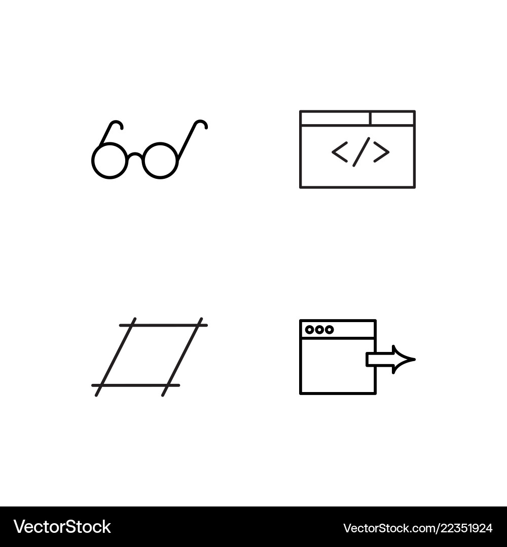 Web simple outlined icons set Web simple outlined icons set vector image