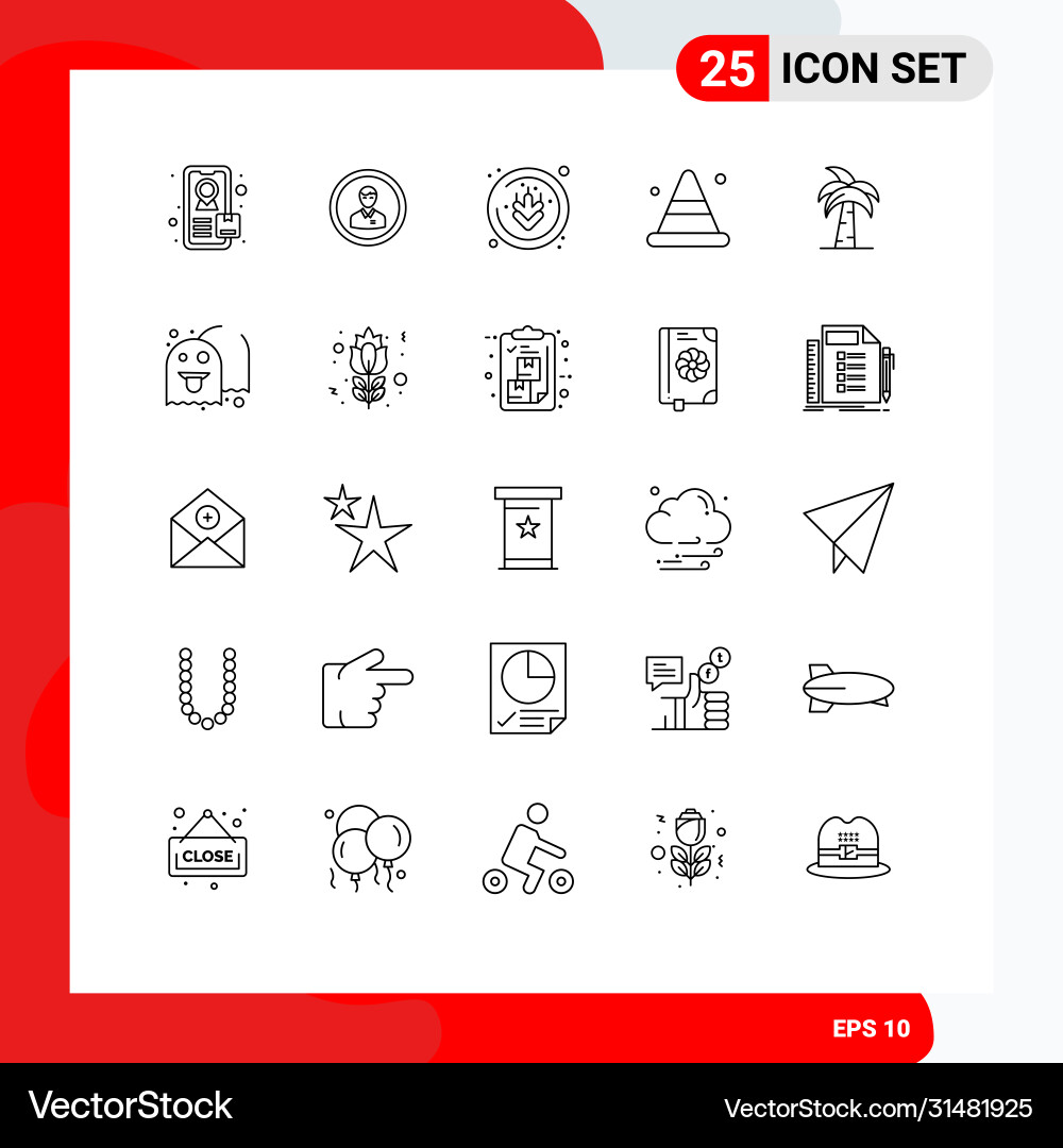 25 universal lines set for web and mobile Vector Image