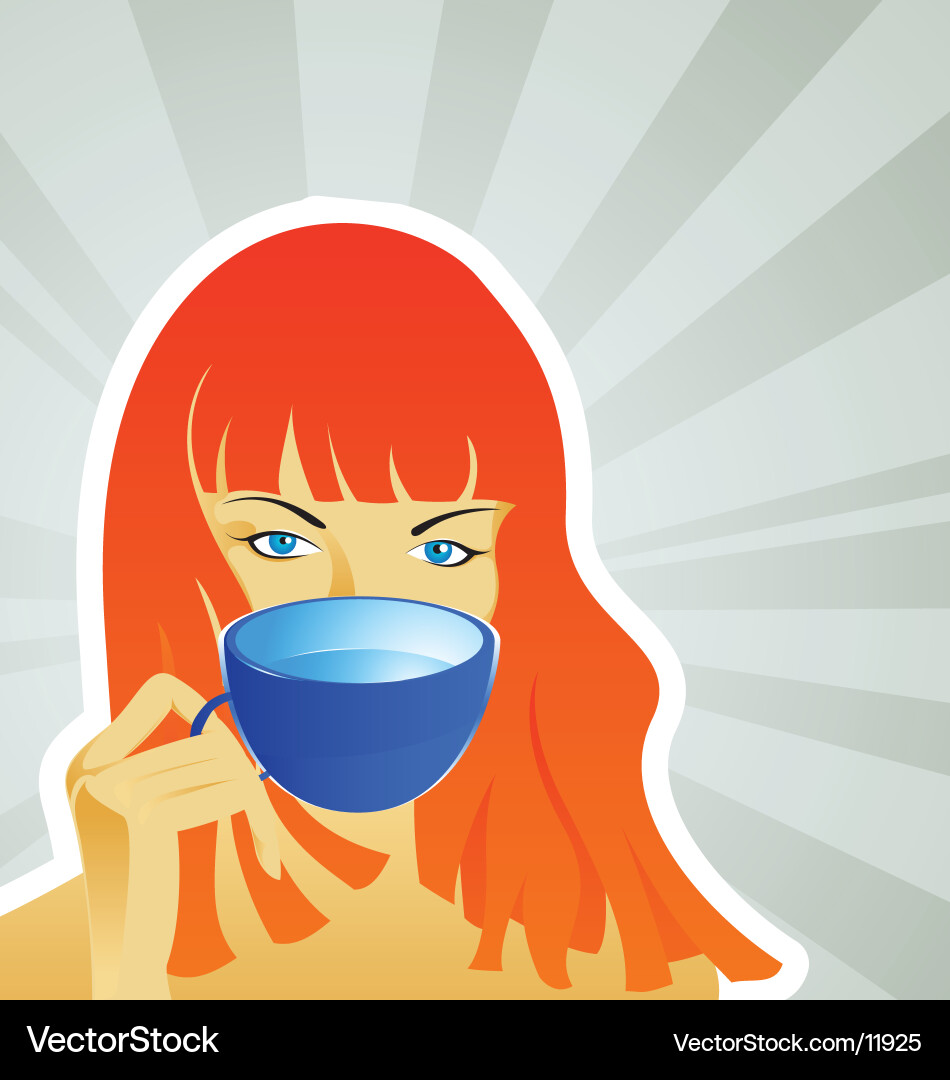 A girl with mug vector image